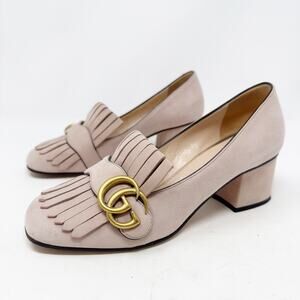 Gucci GG Marmont Fringe Loafer Pumps 36